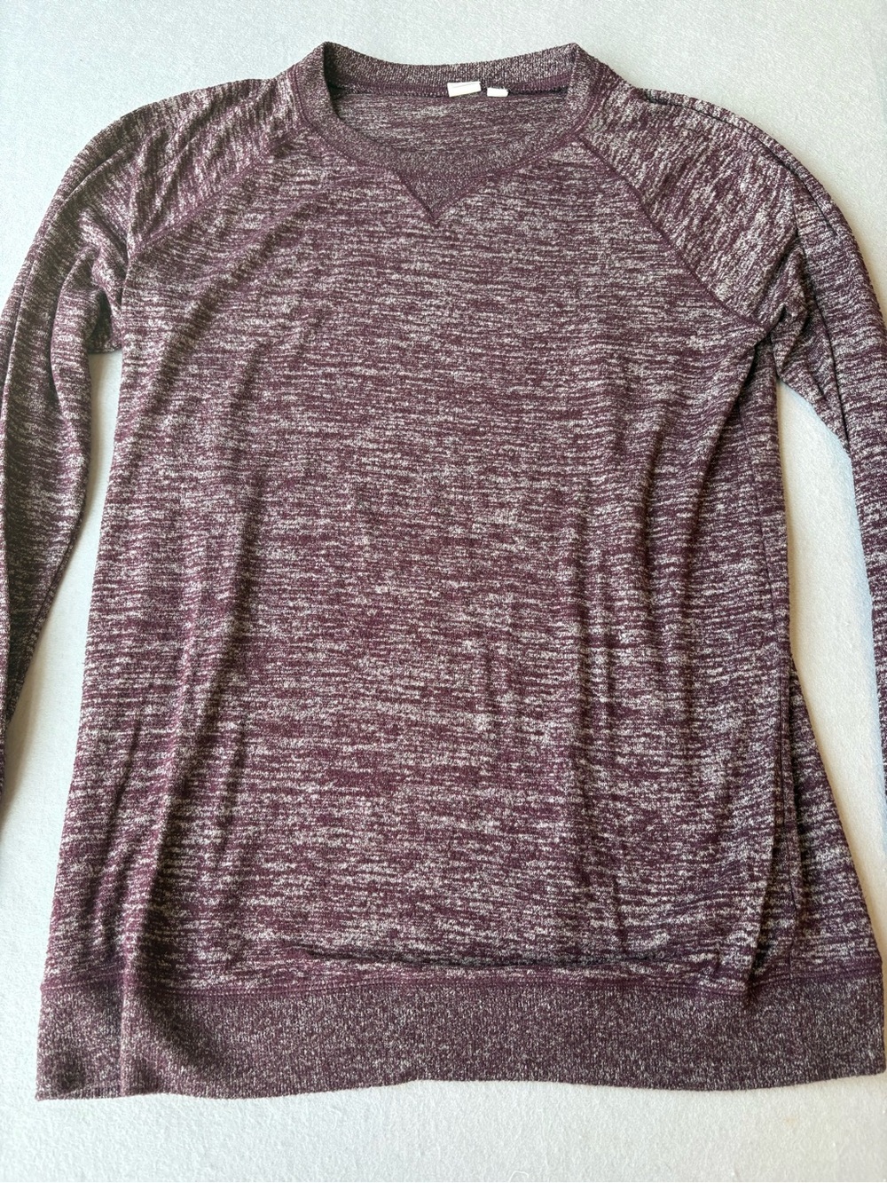Gap Maternity Heathered Maroon Lightweight Sweatshirt Stretchy Pullover Sz M
